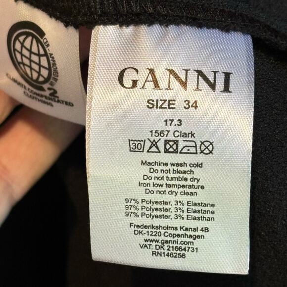 Ganni NWT Black Crepe Clark 3/4 Sleeve Dress - size 34 (XS) - Picture 7 of 7